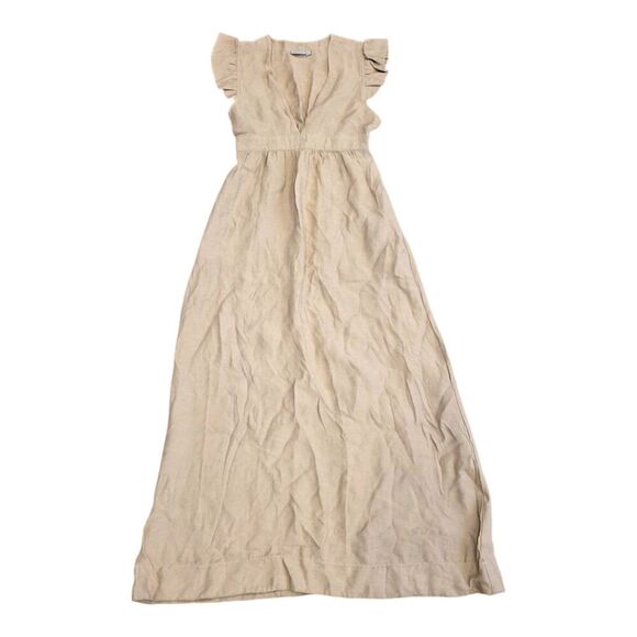 The Odells Beige Flutter Sleeve Maxi Rayon Blend Dress S - Picture 2 of 5